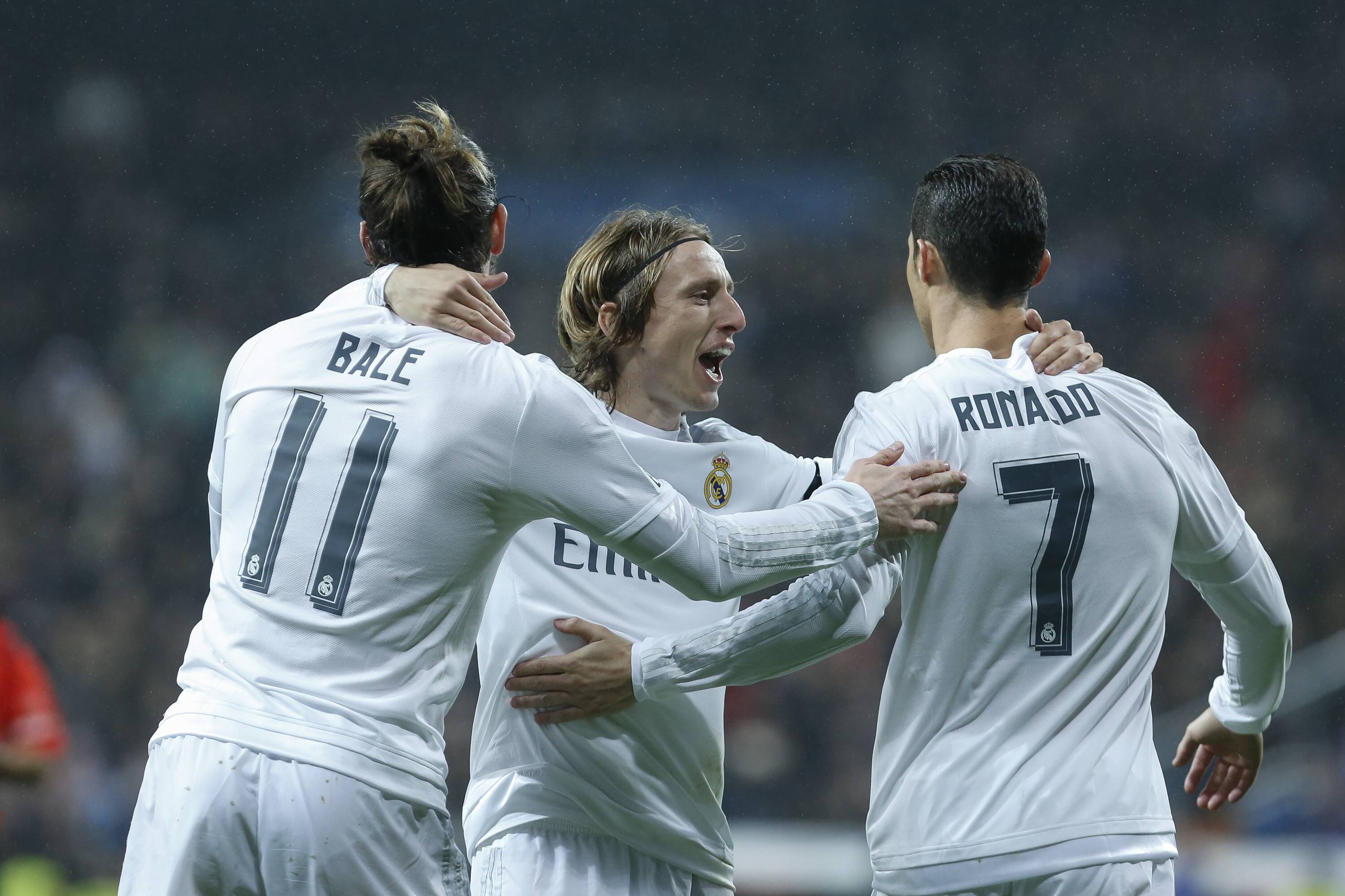 Cristiano Ronaldo, Gareth Bale und Luca Modric von Real Madrid.