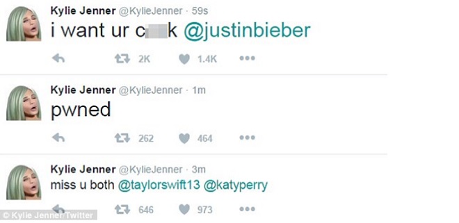 Hacker von Kylie Jenner schreibt auch Justin Bieber.