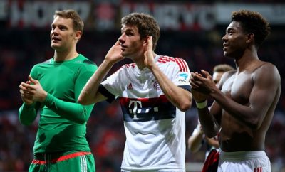 Thomas Müller und David Alaba fordern von den Fans des BVB ein respektvolles Verhalten.