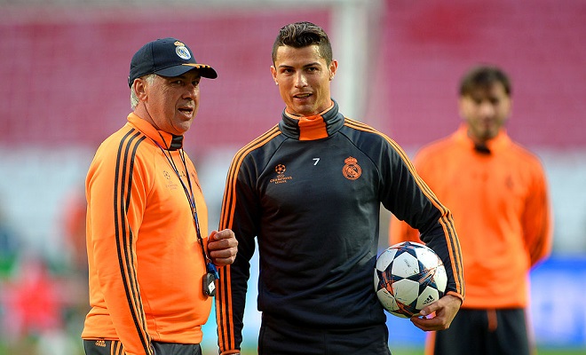Cristiano Ronaldo und FC Bayern München Trainer Carlo Ancelotti schätzen sich.