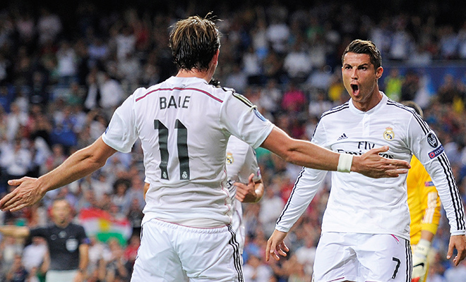 Cristiano Ronaldo und Gareth Bale von Real Madrid.