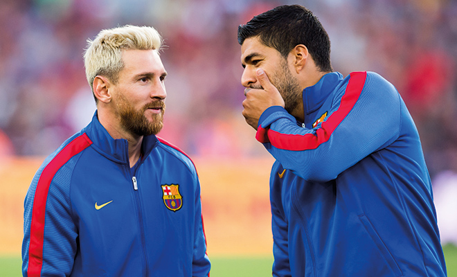 Luis Suarez und Lionel Messi vom FC Barcelona.