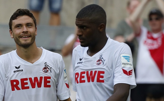 Jonas Hector und Anthony Modeste sind mit der Entwicklung beim 1. FC Köln zufrieden.