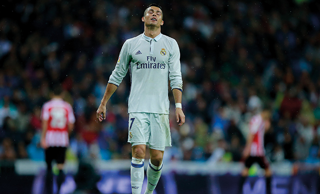 Cristiano Ronaldo enttäuschte auch Spiel von Real Madrid gegen Athletic Bilbao.