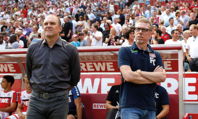 Schmadtke und Stoeger vom 1. FC Köln.