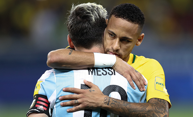 Lionel Messi unterlag Neymar im Spiel Argentinien gegen Brasilien.