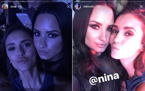 Vampire Diaries-Star Nina Dobrev und Demi Lovato via Instagram Storys.